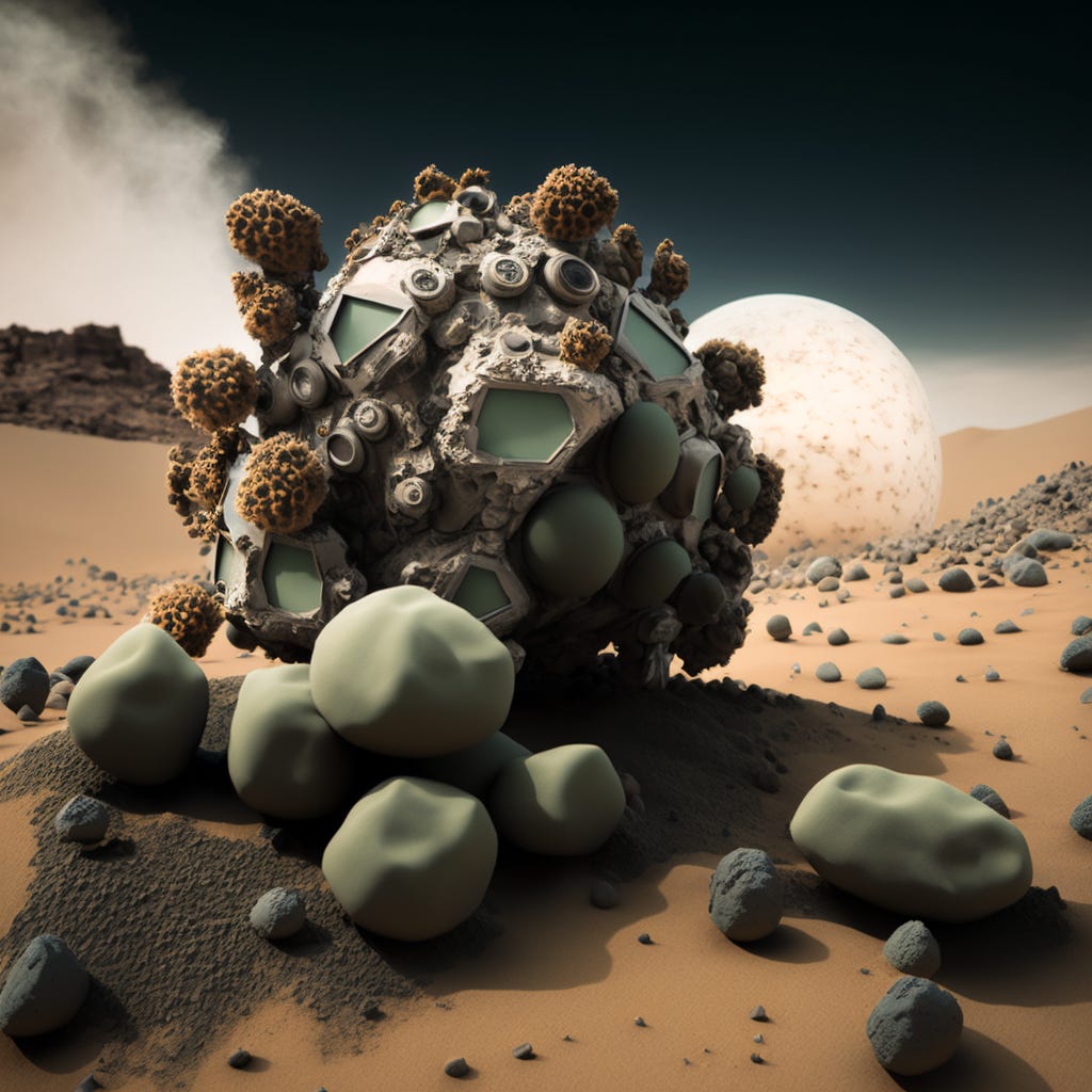 Curiosity finds bacterias' fósiles while it's making an experiment with a sample of rocks from Mars