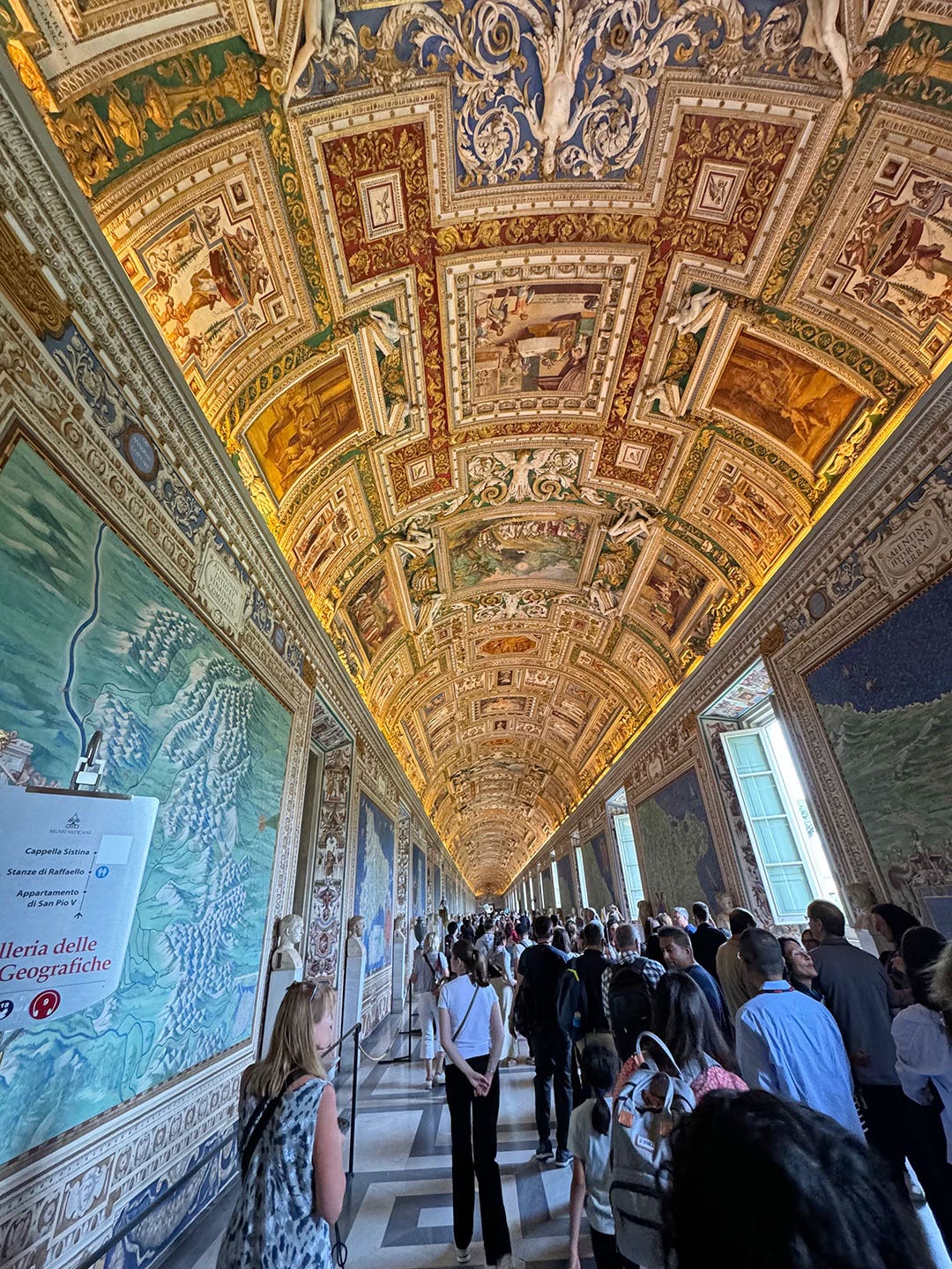 Vatican hallway transitioning to the Sistine Chapel