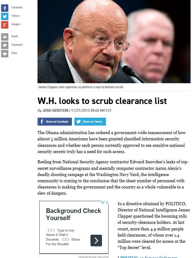 clapper clearence list 2013
