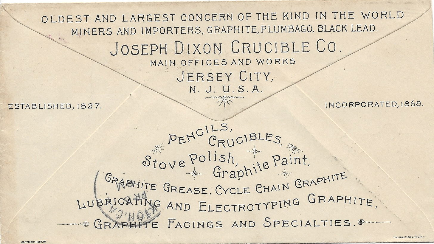 Reverse of the Joseph Dixon pencil cover