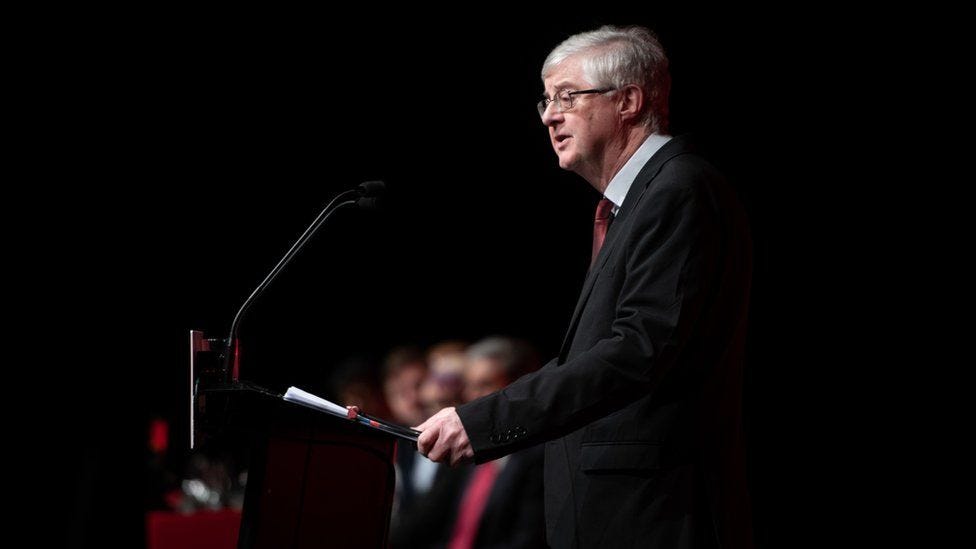 Mark Drakeford says grief will not stop his work in emotional speech - BBC  News
