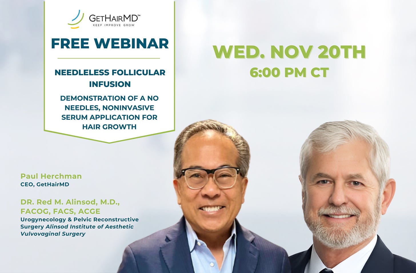 Join the GetHairMD webinar November 20th