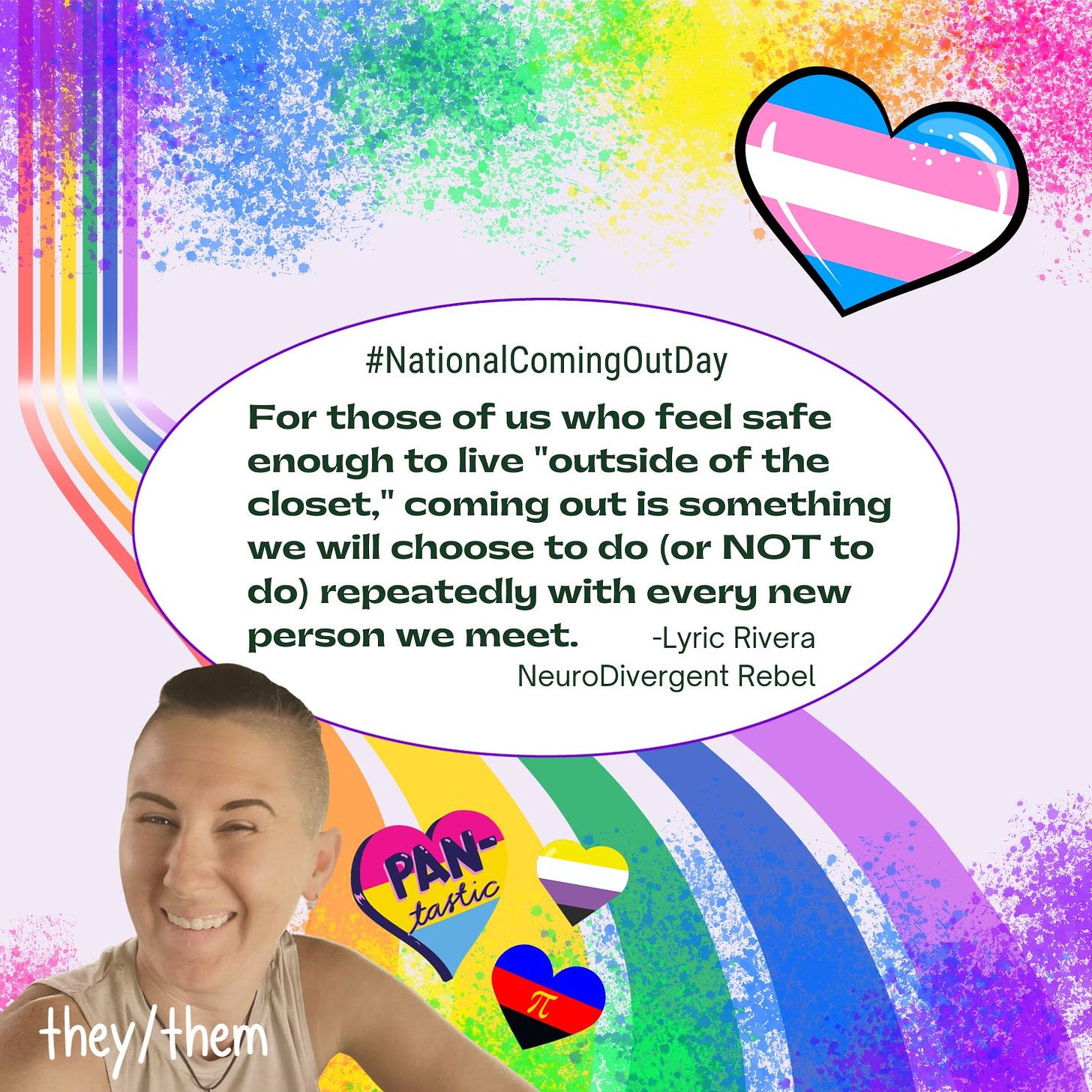 For those of us who feel safe enough to live "outside of the closet," coming out is something we will choose to do (or NOT to do) repeatedly with every new person we meet. 