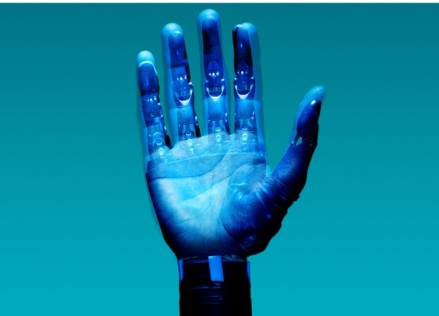 The image is a visualisation of a prosthetic arm made by the Royal Academy of Engineering