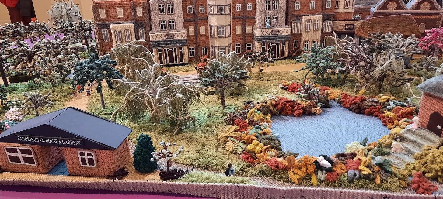 A knitted model of Sandringham House and Garden.