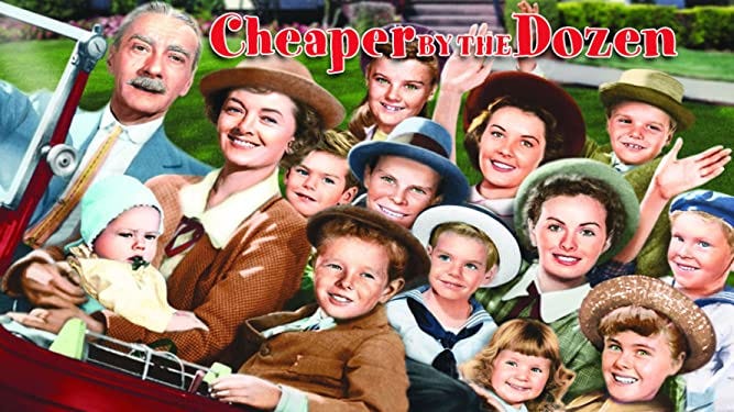 Amazon.com: Cheaper By The Dozen (1950) : Barbara Bates, Betty Lynn,  Clifton Webb, Edgar Buchanan, Jeanne Crain, Mildred Natwick, Myrna Loy,  Lamar Trotti, Frank B. Gilbreth Jr., Ernestine Gilbreth Carey, Walter Lang,