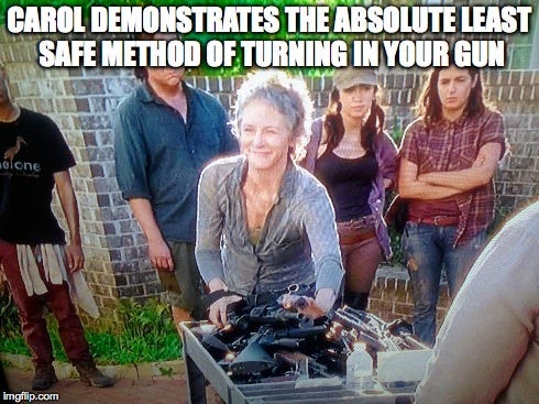 carol plays it safe dumb on the walking dead 2015