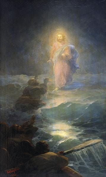Jesus walks on water, 1888 - Ivan Aivazovsky