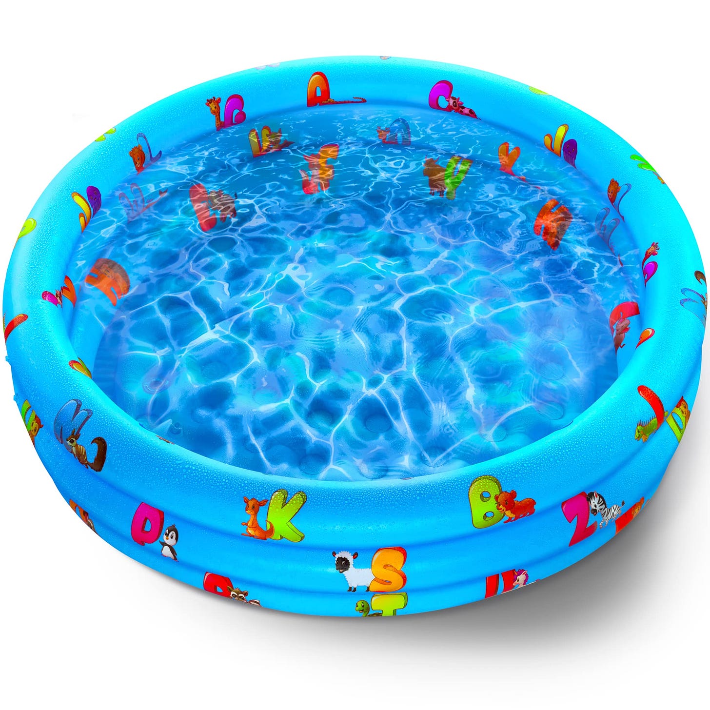 Inflatable Kiddie Pool for Kids - Kids Pools for Backyard - Swimming Pool  for Kids, Toddlers, Baby - 3 Ring Pools for Inside and Outside - Durable  Material with Soft Blow Up Bubble Botton, Blue