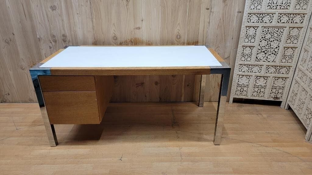 Mid Century Modern Oak Executive Desk by Thonet