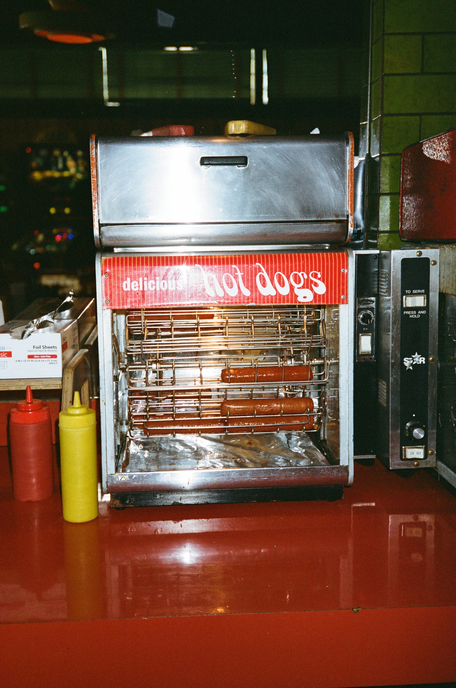 The Walt's hot dog machine