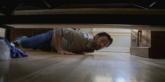 WAlker Jared Padalecki looking under bed for clues to Jensen Ackles divorce papers.