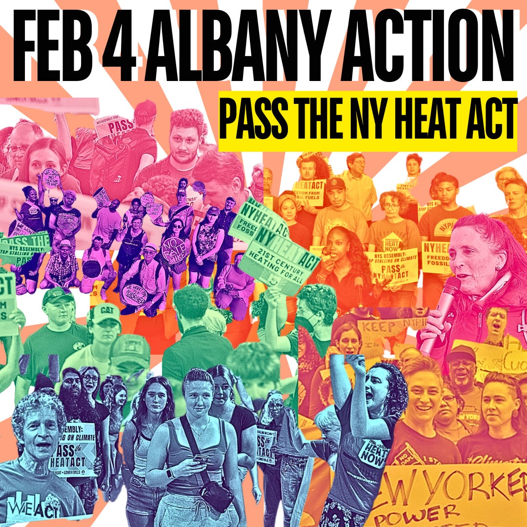 Feb 4 Mass Action to Pass the NY HEAT ACT in Albany