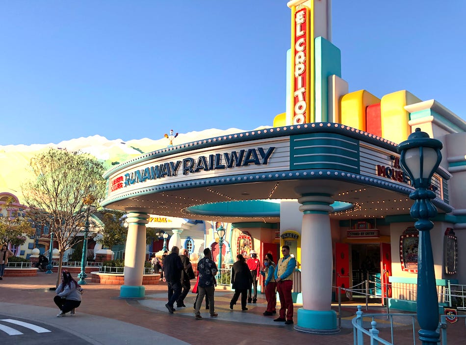 Outside of Mickey and Minnie's Runaway Railway Disneyland