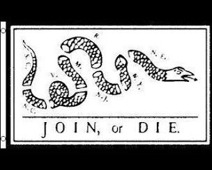 Join Or Die Flag - White