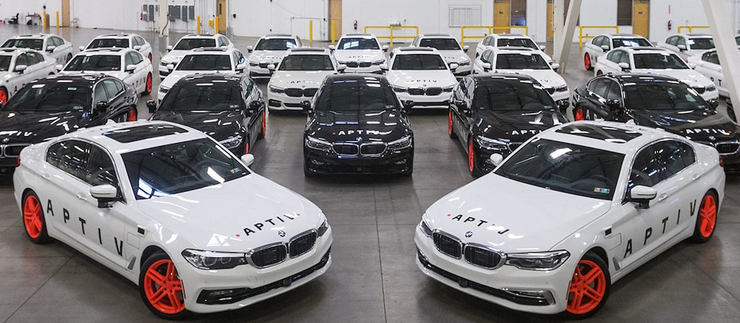 Aptiv equipped self-driving BMWs