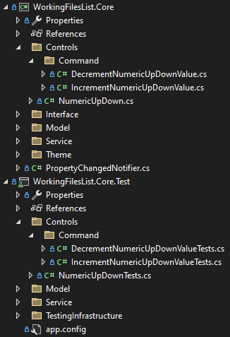 Figure 2: The Visual Studio Solution Explorer showing a partially expanded view of two projects