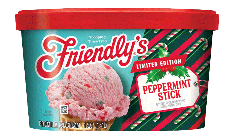 A tub of Friendly's Peppermint Stick Ice Cream, an underrated food.