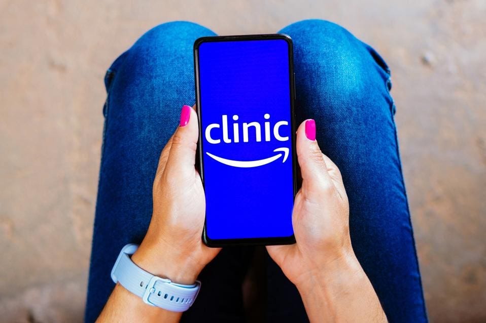 Amazon Clinic logo seen displayed on a smartphone