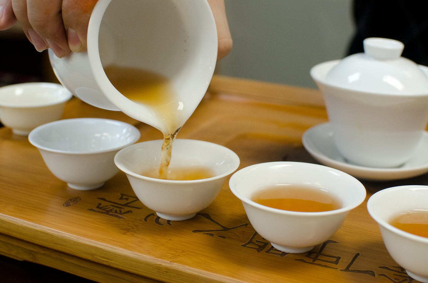 ID: Gong fu tea setup at Fang Gourmet
