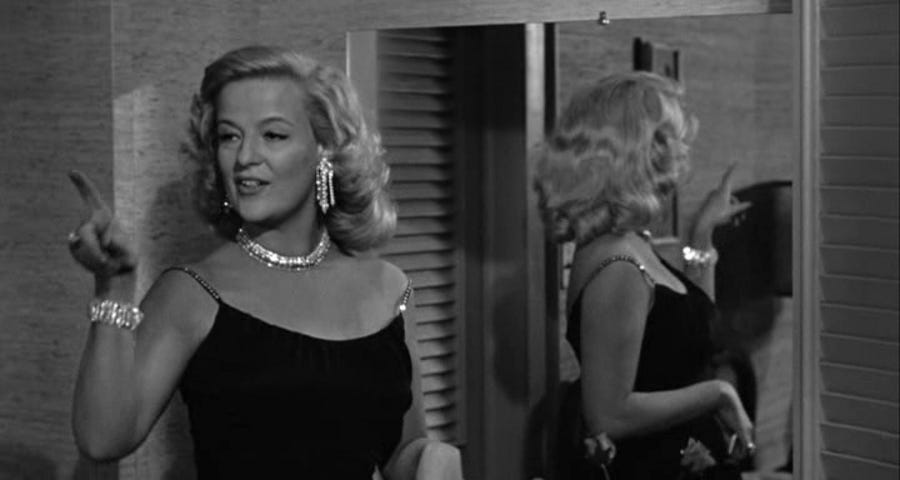Kim Stanley before a mirror in "The Goddess," (1958)