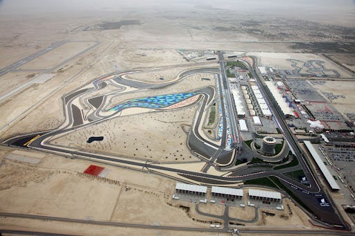 An aerial view of the Bahrain International Circuit on race day | Formula 1  photos | ESPN.co.uk