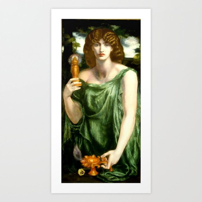 Dante Gabriel Rossetti "Mnemosyne (also Lamp of Memory)" Art Print