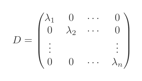 Diagonalisation using the eigenvectors and eigenvalues
