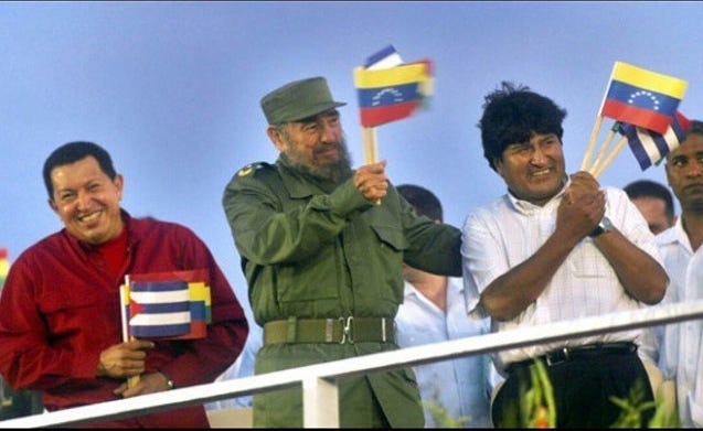 Chavez, Fidel and Evo in the 