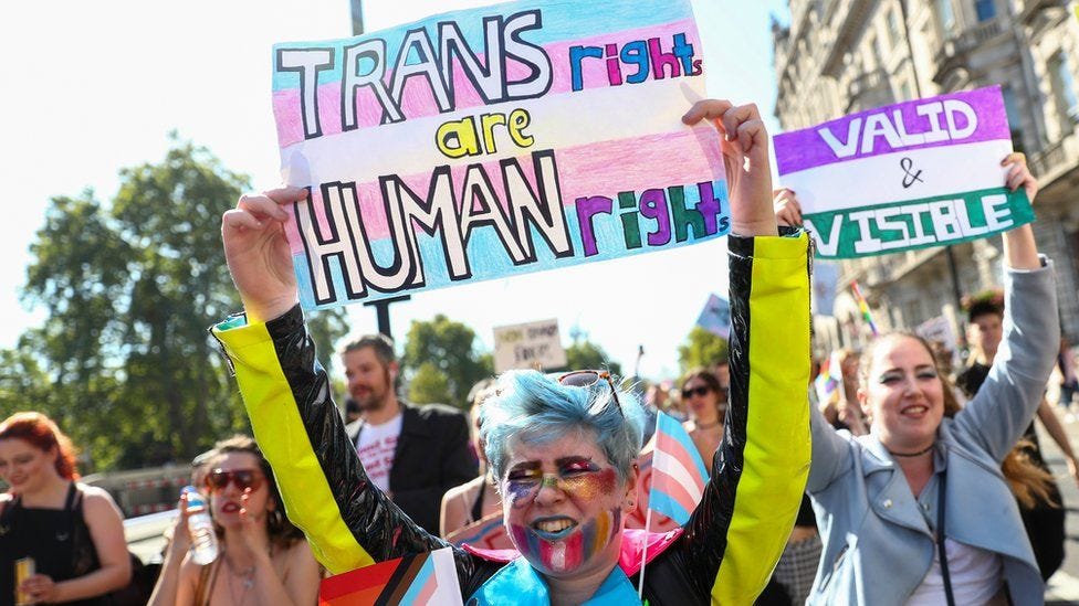 London Trans Pride is the 'one day we're not outcasts' - BBC News