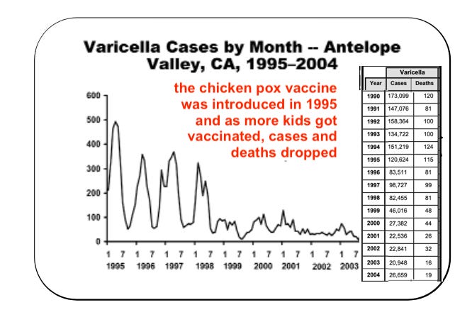 chicken pox cases and deaths drop to their lowest levels after the introduction of the chicken pox vaccine in 1995