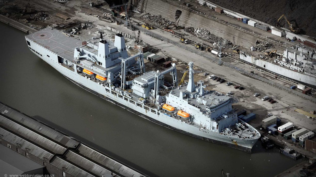 Heavily laden RFA Fort Victoria off to join exercise Strike Warrior and ...