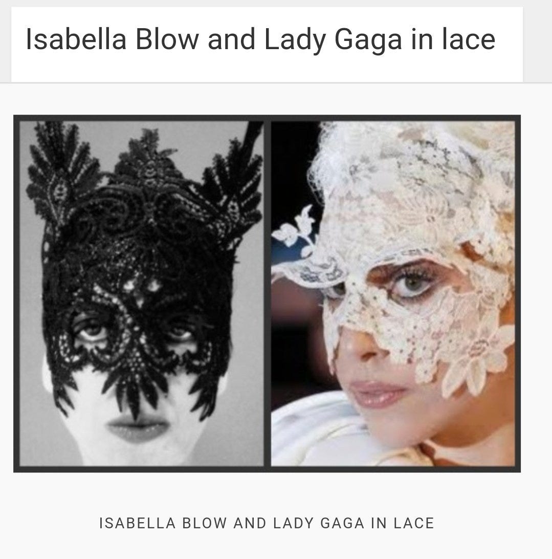 Daphne was also best friends with Isabella Blow, the women who discovered Alexander McQueen and who many have accused Lady Gaga of plagerising her style.