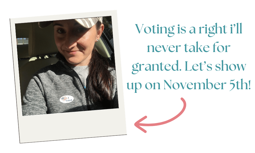 a girl with a baseball hat and an I voted sticker a girl with a baseball hat and an I voted sticker