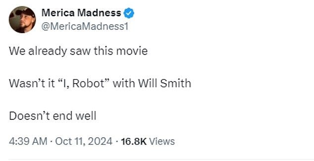 Social media users made reference to the 2004 Will Smith movie I, Robot