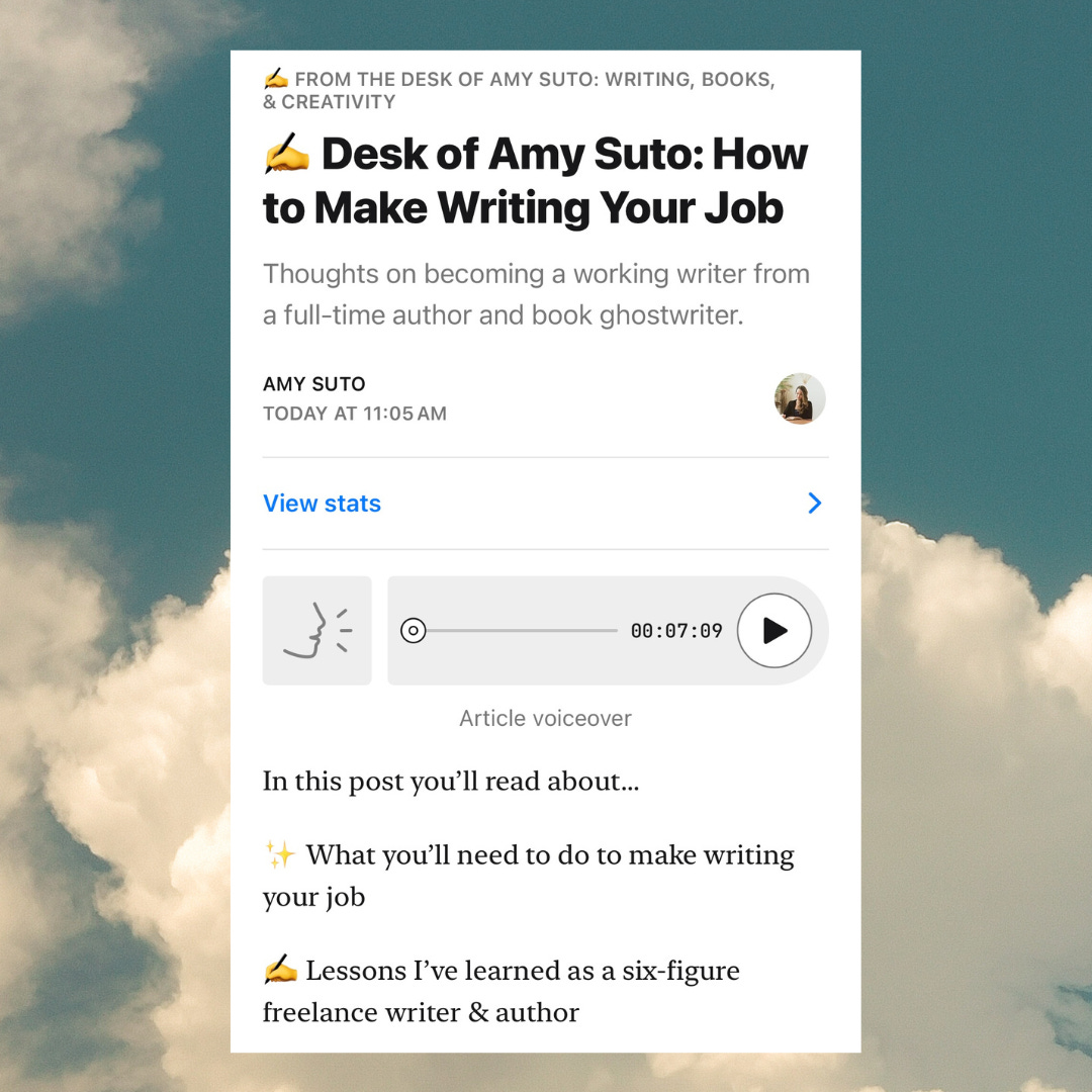 Social post for "How to Make Writing Your Job"