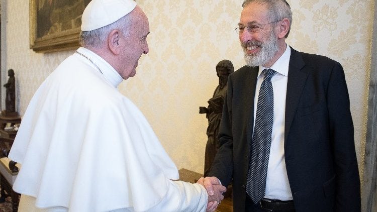 Pope Francis with Chief Rabbi Riccardo Di Segni of Rome, 27.04.2015.