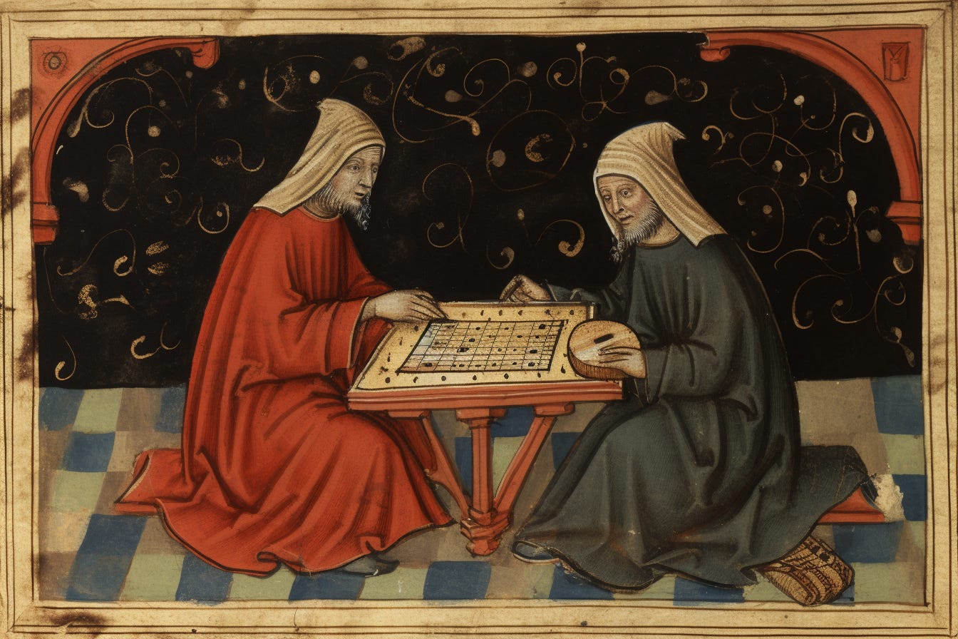 two players sitting at a go board