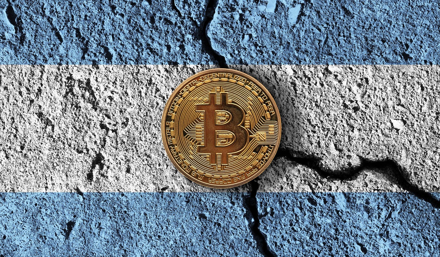 Bitcoin,Crypto,Currency,Coin,With,Cracked,Argentina,Flag.,Crypto,Restrictions