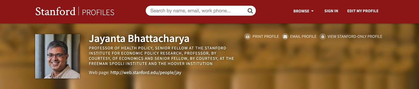 Here is your Expert #2: Jay Bhattacharya