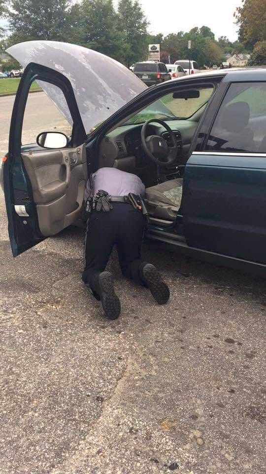 cop fixing brake light switch