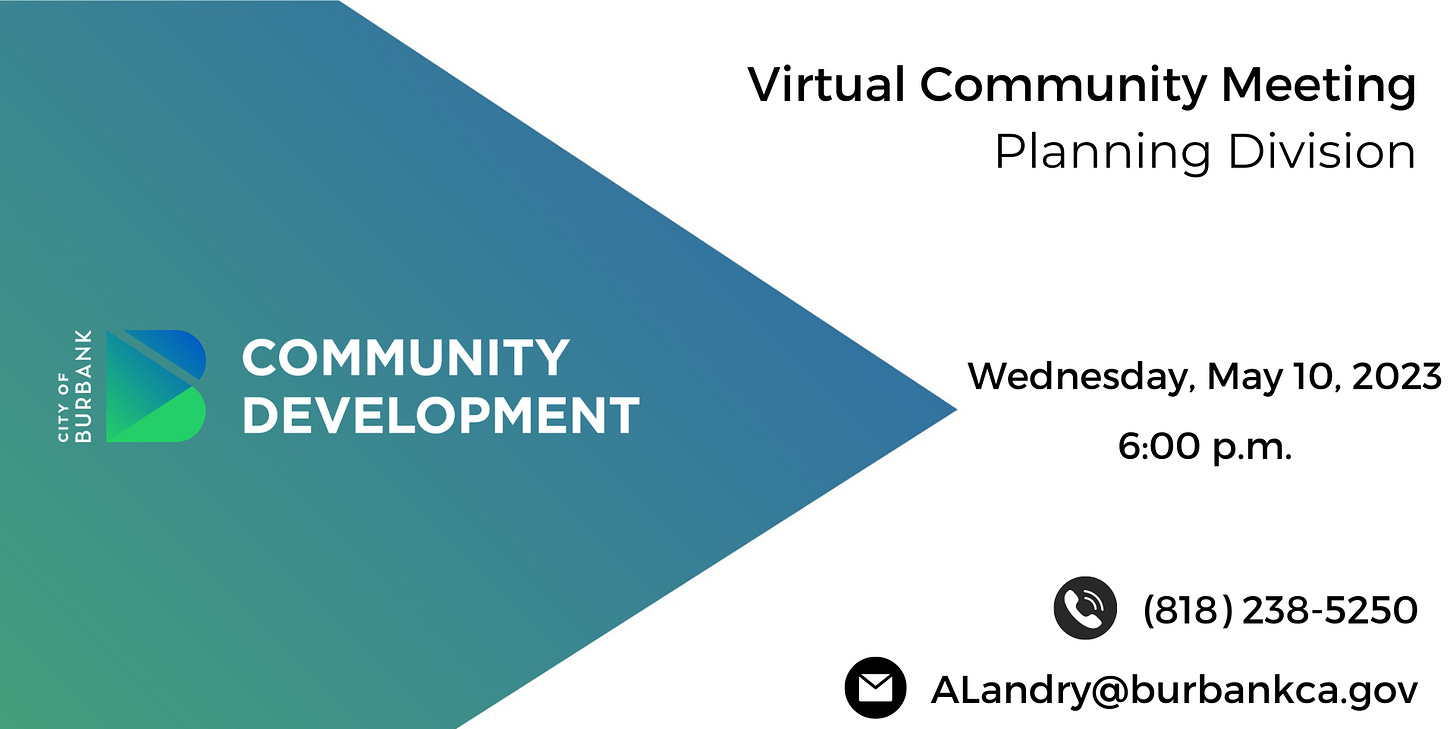 City of Burbank Planning Division: Virtual Community Meeting