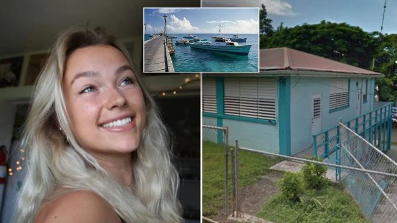 Lily Ledbetter, 22, was found dead in her home in the US Virgin Islands last month. Picture: Facebook/Google Maps/ Getty Images