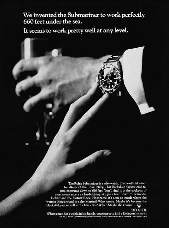 Vintage Ad] Suggestive Rolex Submariner Ad From The 70s : r/Watches