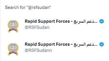 there's two accounts for the sudan military. they're both verified. one is fake