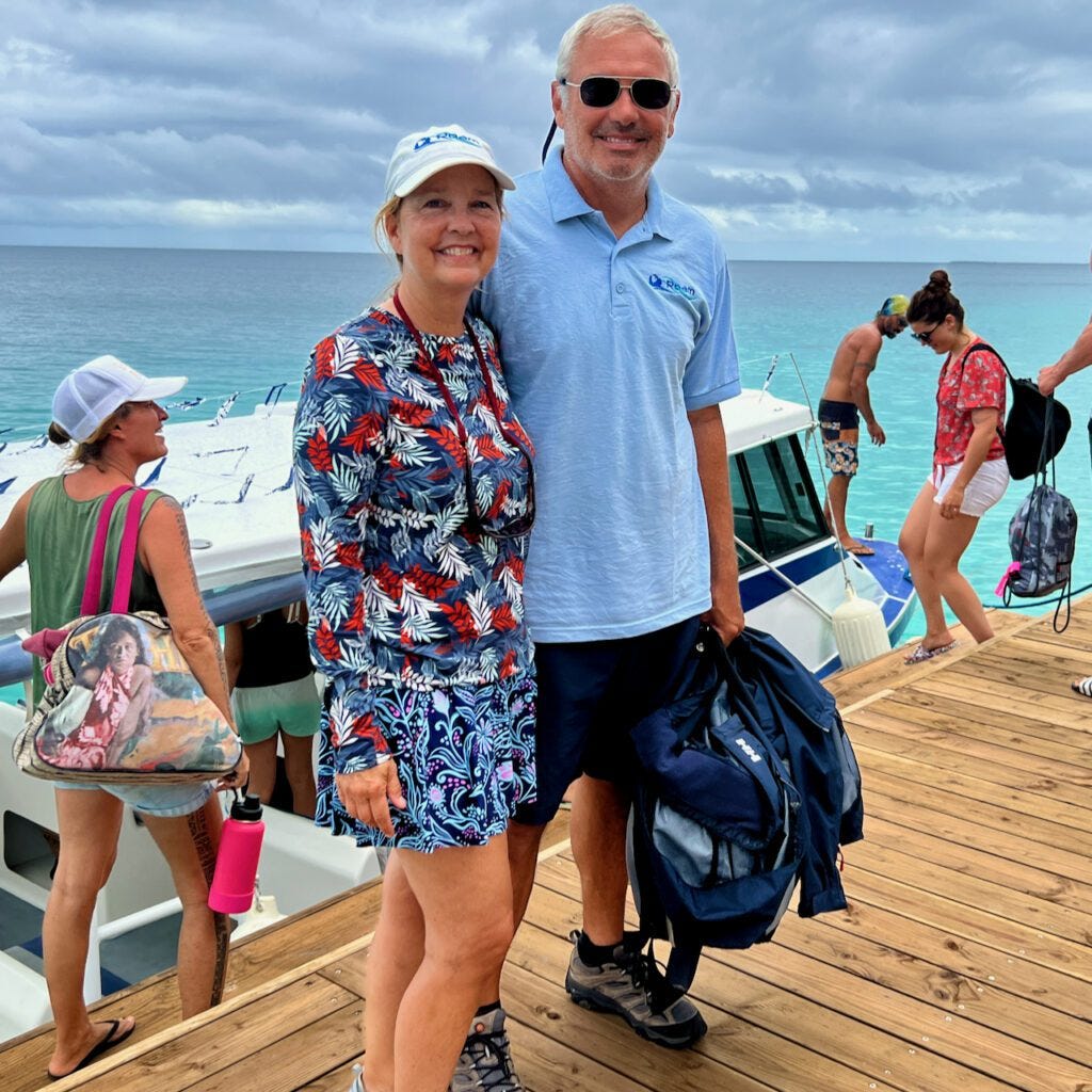 Off to work. Boarding the water taxi from Raimiti to Rotoava to catch a flight to Sydney. Note the jacket. It's winter in Australia. Off to work. Boarding the water taxi from Raimiti to Rotoava to catch a flight to Sydney. Note the jacket. It's winter in Australia.