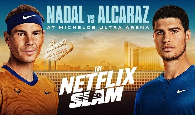 The Netflix Slam Rafael Nadal vs Carlos Alcaraz tickets in Las Vegas at  Michelob ULTRA Arena at Mandalay Bay Resort & Casino on Sun, Mar 3, 2024 -  12:00PM
