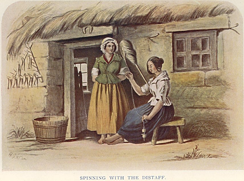 McIan's Highlanders At Home - Spinning with the Distaff