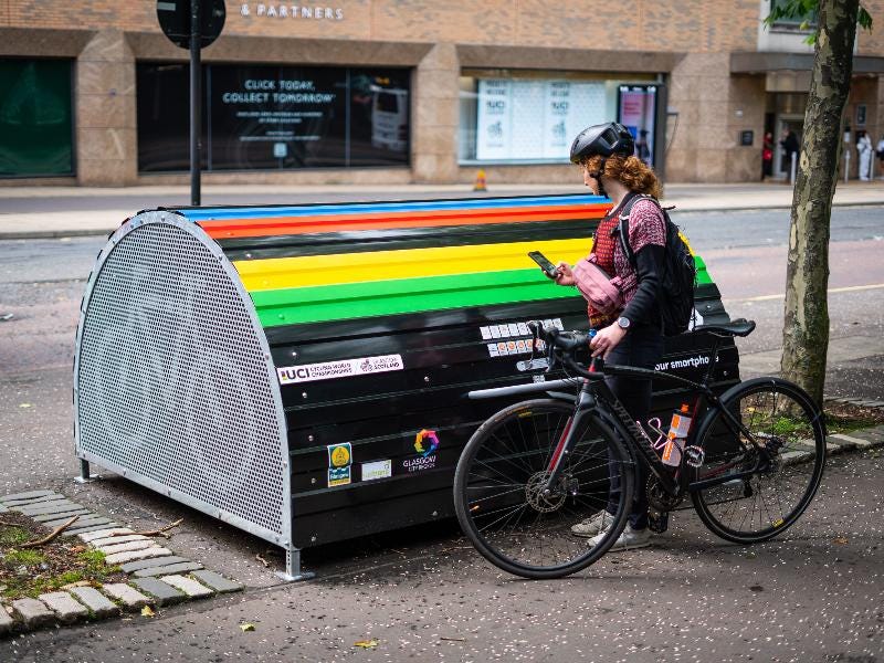 UCI-branded secure cycle parking hubs now available in Glasgow city centre  - Glasgow City Council