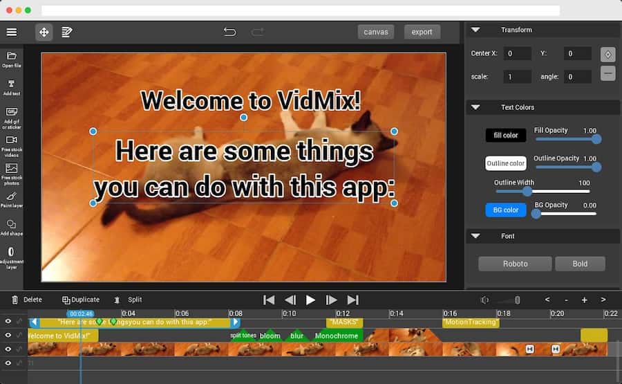 VidMix: un editor de vídeo gratuito y fácil de usar